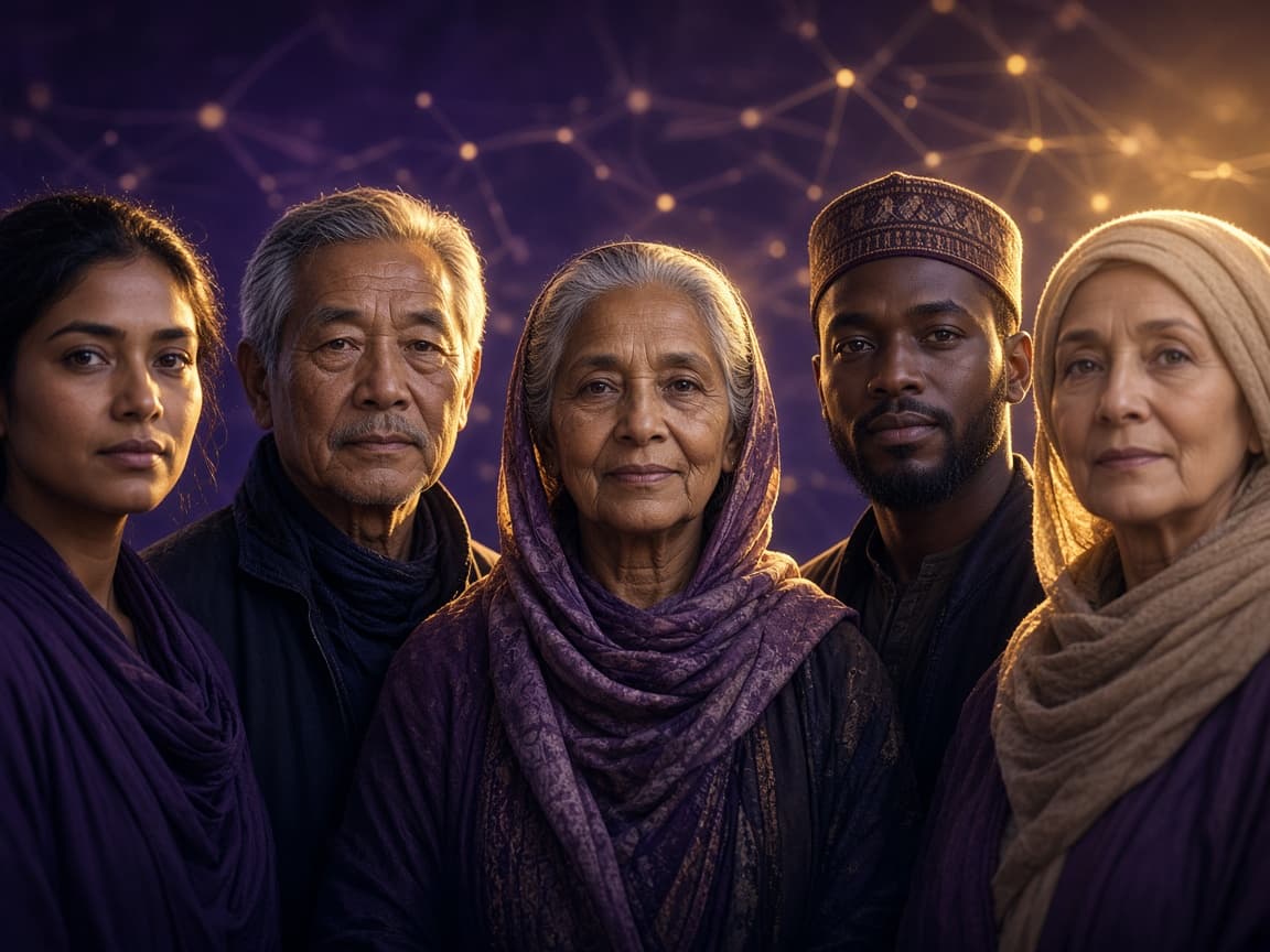 People of every background standing with respect — Dignity